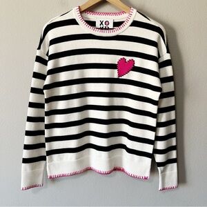 Kerri Rosenthal XOKR NWT Striped Sweater Heart Chest Patch Size XS Novelty